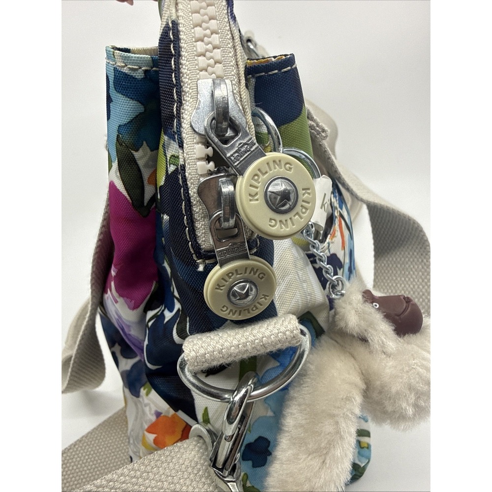 Kipling Flower Power Felicity Nylon Shoulder Bag Top Handle Spring Design - Picture 5 of 12
